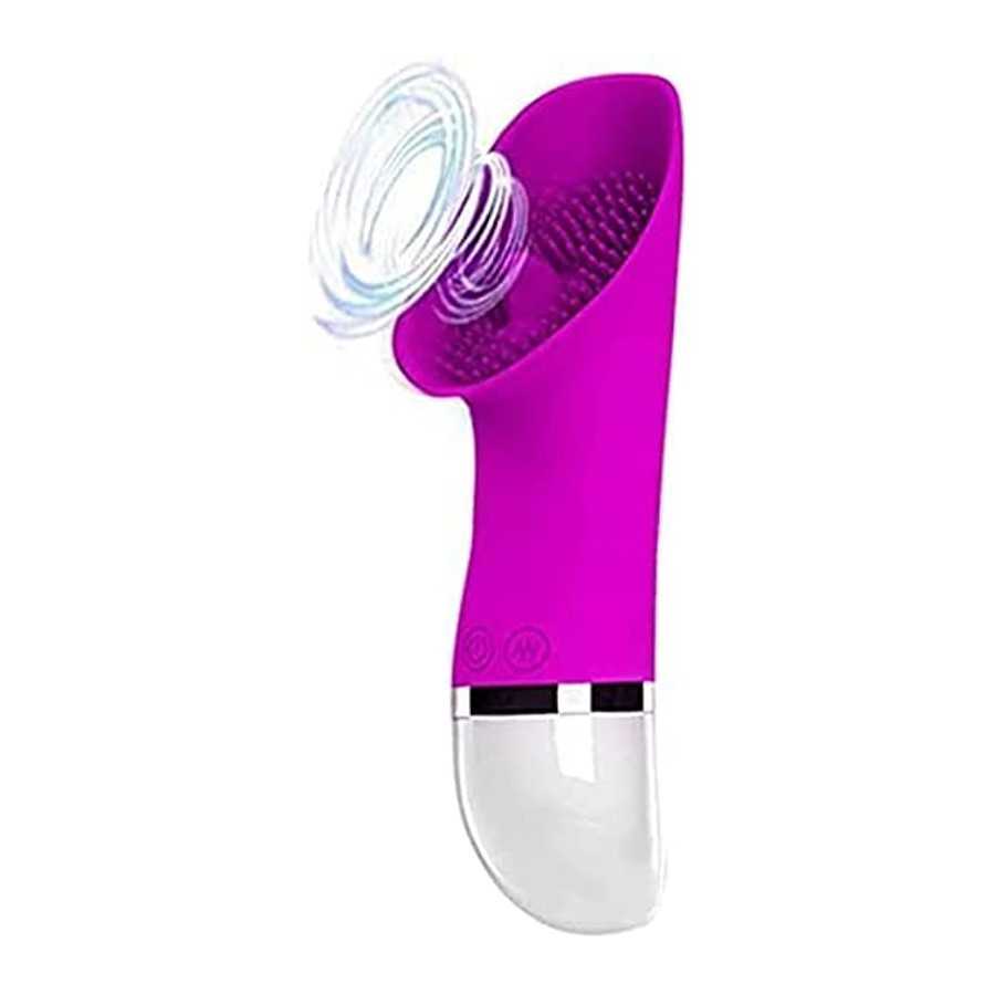 2 in 1 Clit Licking Vibrator G-Spot Dildo Massager, Clit Vibrator Rose Toy for Women with 10 Tongue Licking Vibration Modes G-Sp
