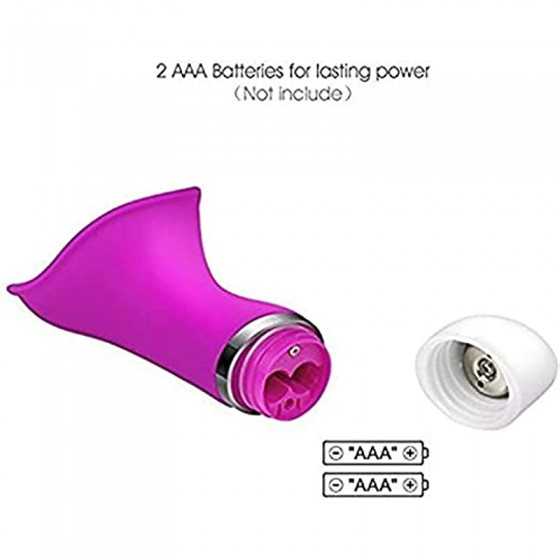 2 in 1 Clit Licking Vibrator G-Spot Dildo Massager, Clit Vibrator Rose Toy for Women with 10 Tongue Licking Vibration Modes G-Sp