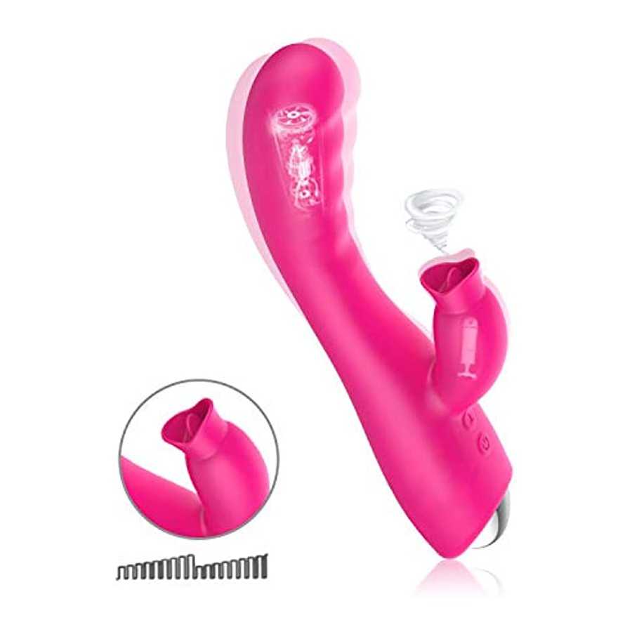 Adult Toy Vibrator Clitoralis Stimulator for Women Waterproof Cordless Sucker Pleasure Sucking Rose Dual Motor Thrusting Silent 