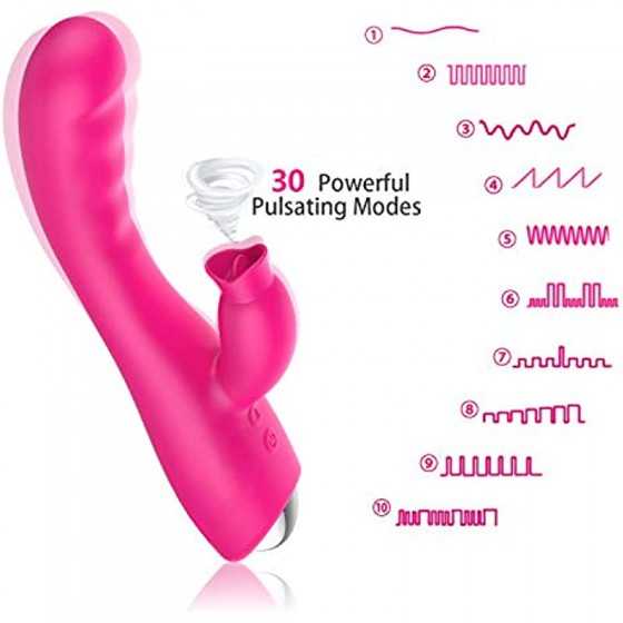Adult Toy Vibrator Clitoralis Stimulator for Women Waterproof Cordless Sucker Pleasure Sucking Rose Dual Motor Thrusting Silent 