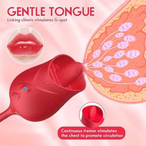 2022 New Rose Sex Toy for Woman Sex Pleasure Toy for Women Sexual Rechargeable Adult Toy for Women Couples, Powerful Tongue Suck