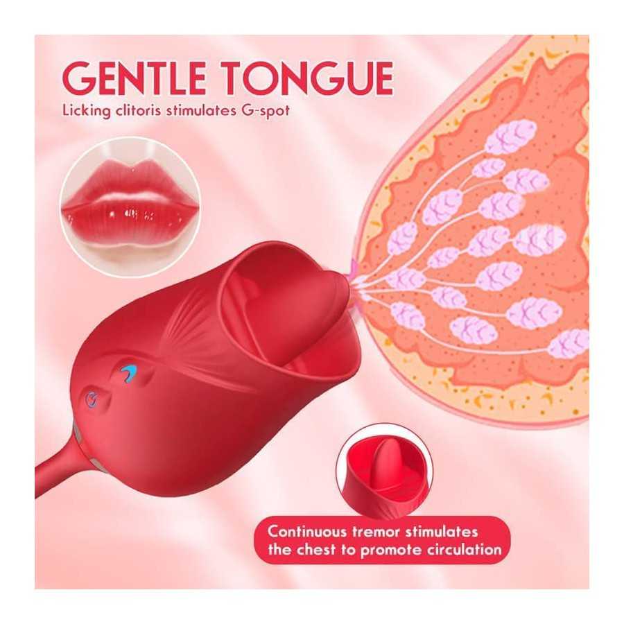 2022 New Rose Sex Toy for Woman Sex Pleasure Toy for Women Sexual Rechargeable Adult Toy for Women Couples, Powerful Tongue Suck