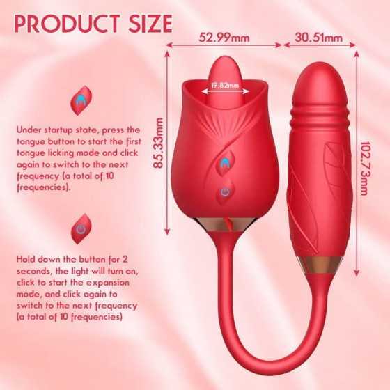 2022 New Rose Sex Toy for Woman Sex Pleasure Toy for Women Sexual Rechargeable Adult Toy for Women Couples, Powerful Tongue Suck
