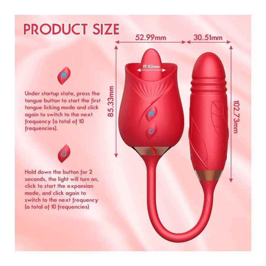 2022 New Rose Sex Toy for Woman Sex Pleasure Toy for Women Sexual Rechargeable Adult Toy for Women Couples, Powerful Tongue Suck