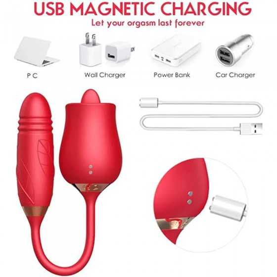 2022 New Rose Sex Toy for Woman Sex Pleasure Toy for Women Sexual Rechargeable Adult Toy for Women Couples, Powerful Tongue Suck