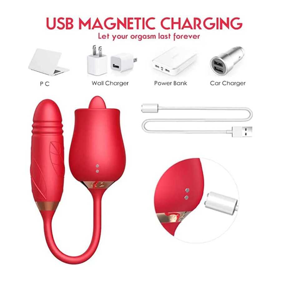 2022 New Rose Sex Toy for Woman Sex Pleasure Toy for Women Sexual Rechargeable Adult Toy for Women Couples, Powerful Tongue Suck
