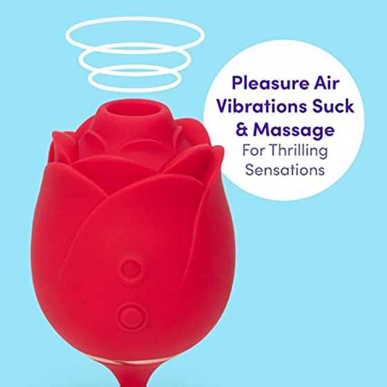 Lovehoney Rose Glow 2 in 1 Rose Clitoral Sucking Toy & Love Egg Vibrator – Rose Sex Toy Clit Suction Stimulator with 6 Suction S