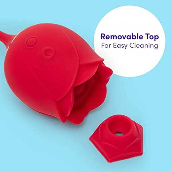 Lovehoney Rose Glow 2 in 1 Rose Clitoral Sucking Toy & Love Egg Vibrator – Rose Sex Toy Clit Suction Stimulator with 6 Suction S