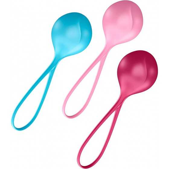 Satisfyer V Balls - Kegel Ball Exercise Weights, Ben Wa Balls, Pelvic Floor Training, Tightening, Ideal for Beginners, 3-Piece S