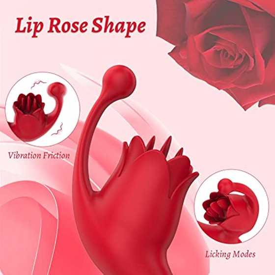 Rabbit Vibrator Clitoral Dildo with Heating, PUWCBZE Rose Toy G-Spot & Clitoris Stimulator, 10 Vibration Modes & Flapping Sex To