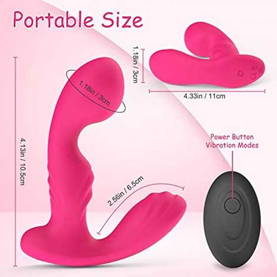 Remote Control Wiggling Wearable Panty Vibrator, Adult Sex Toys for G Spot Clitoral Stimulation, Butterfly Vibrators with 10 Vib