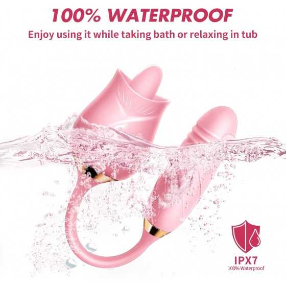 The Rose Toy for Women - Rose Clitorial Sucking Toy with 10 Intense Suction - Rose Sex Toy with Tongue and Suck - Rechargeable C