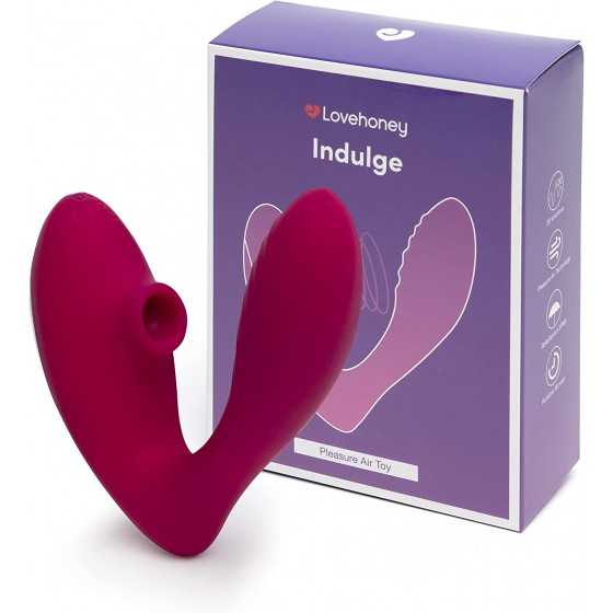 Lovehoney Indulge Clitoral Sucking Toy - Vibrating Sex Toy for Clit and G-spot Double Stimulation - Waterproof Sucker Vibrator -