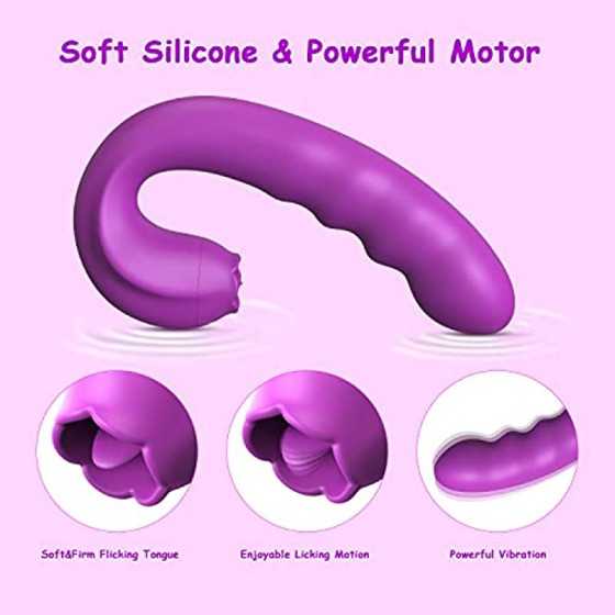 Rotating Clitoral Licking G Spot Vibrator: Clit Tongue Dildo Stimulator for Vaginal Pleasure,Anal Breast Nipple Massager with 10