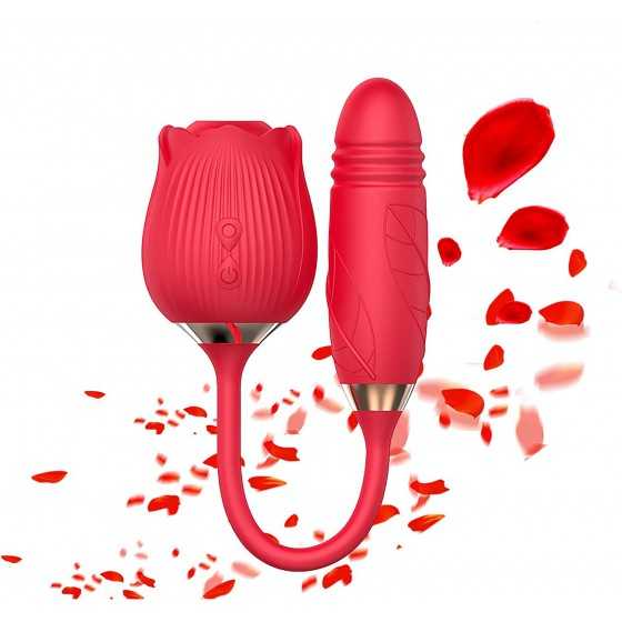 Rose Sex Toys for Women - Adult Sex Stimulator for Women Sucking with Suction Sex Toys with Clitoral Tongue G Spot Vibrator Thru