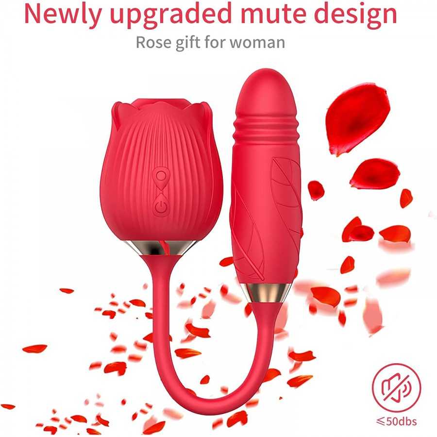 Rose Sex Toys for Women - Adult Sex Stimulator for Women Sucking with Suction Sex Toys with Clitoral Tongue G Spot Vibrator Thru