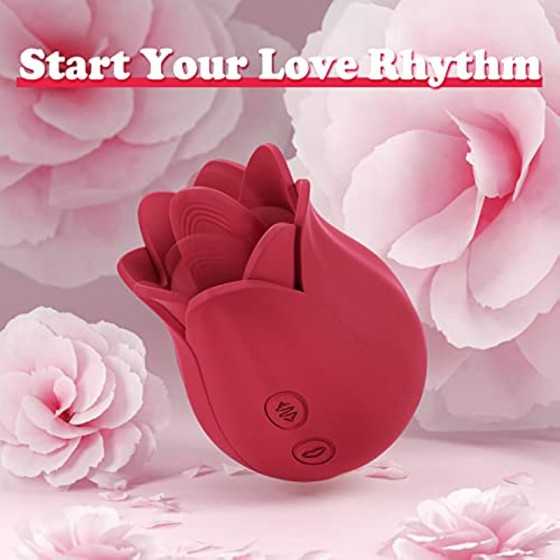 Rose Toy Vibrator for Women, XINBALE Tongue Licking Mini Clitoral Vibrator Stimulator with 7 Vibrating Pleasure for Clitoris & N