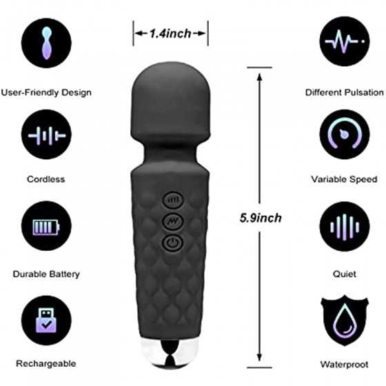 YINGE Mini Wand Massager for Women/Man with Powerful Vibrating Small Cordless Handheld Bullet Personal Waterproof Deep Tissue Th
