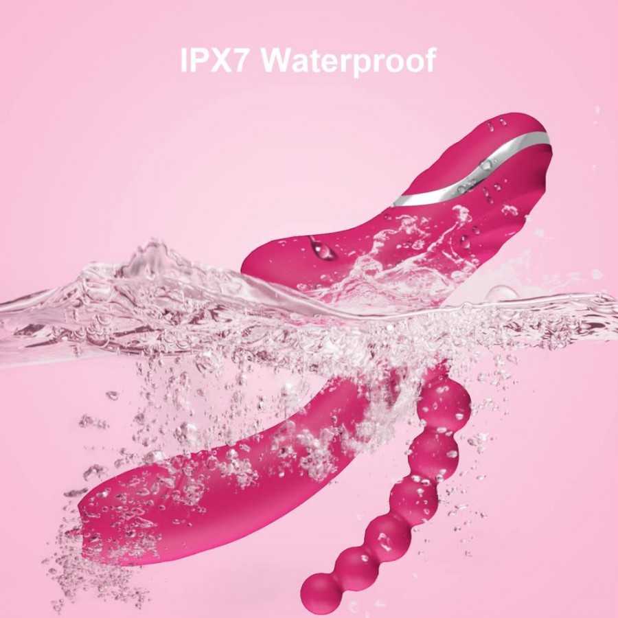 3 in 1 Clitoris Sucker Dildo Vibrator for Female G Spot Tongue Licking Clit Vacuum Stimulator Adults Sex Toys for Womans (Rose R