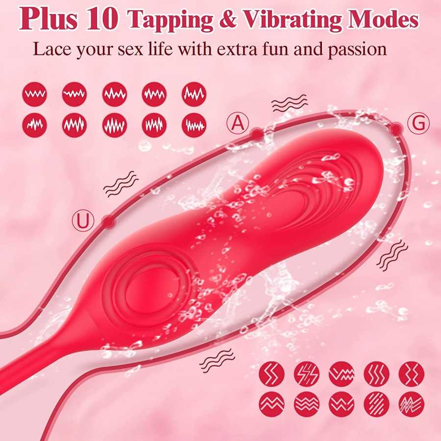 Rose Toy Vibrator for Woman, Nipple Clitoral Stimulator Dildo with 10 Tongue Licking & Tapping Modes, Clitoris G Spot Vibrator P