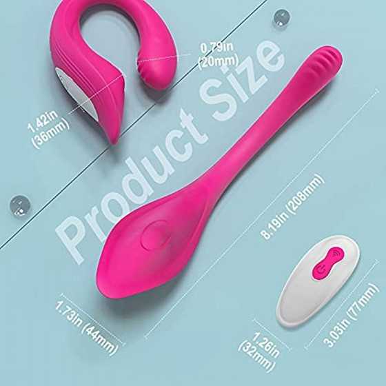Waterproof Couples Vibrator with 2 Motors 9 Powerful Vibrations, Wireless Remote Control Clitoris G Spot Stimulator, Angle Adjus