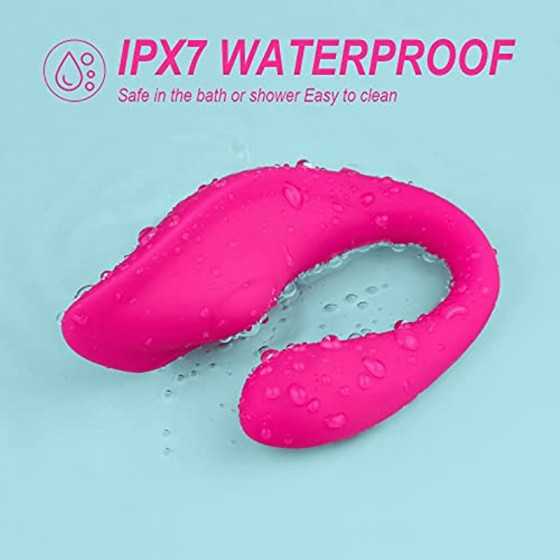 Waterproof Couples Vibrator with 2 Motors 9 Powerful Vibrations, Wireless Remote Control Clitoris G Spot Stimulator, Angle Adjus