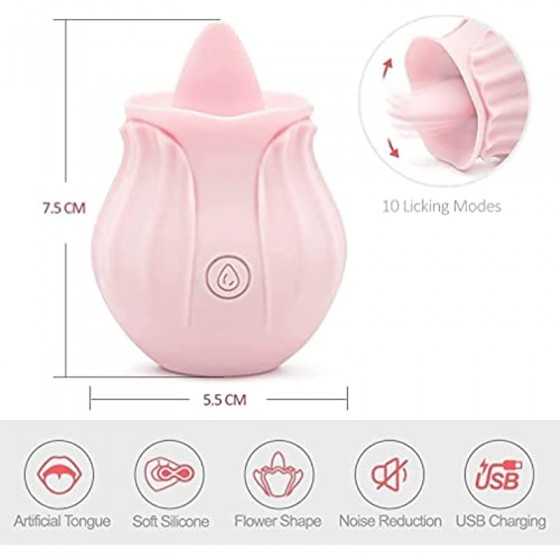 Roses for Women Rose Sucking Toys Tongue Vibrator for Women Rose Vibrating Pussy Licking Machines for Women Clit Rose Nipple Suc