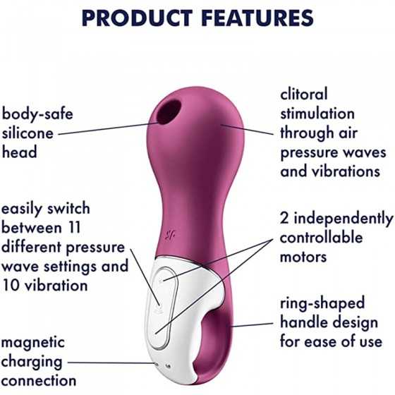 Satisfyer Lucky Libra Air Pulse Clitoris Stimulating Vibrator - Non-Contact Clitoral Sucking Pressure-Wave Technology & Vibratio