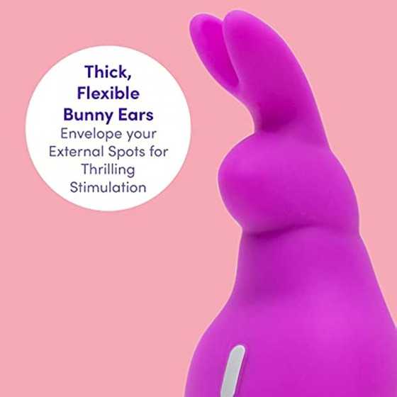 Lovehoney Happy Rabbit Mini Ears Clitoral Vibrator - Small Clitoral Rabbit Vibrator for Women - Thick Flexible Rabbit Ears - Rec