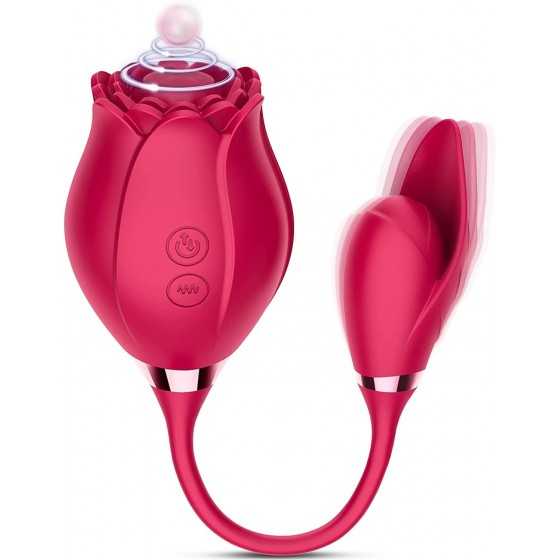 Clitoral G-spot Rose Vibrator Toy with Vibrating, Rose Toy for Women Vaginal Anal Stimulator Breast Nipple Egg Massager with 10 