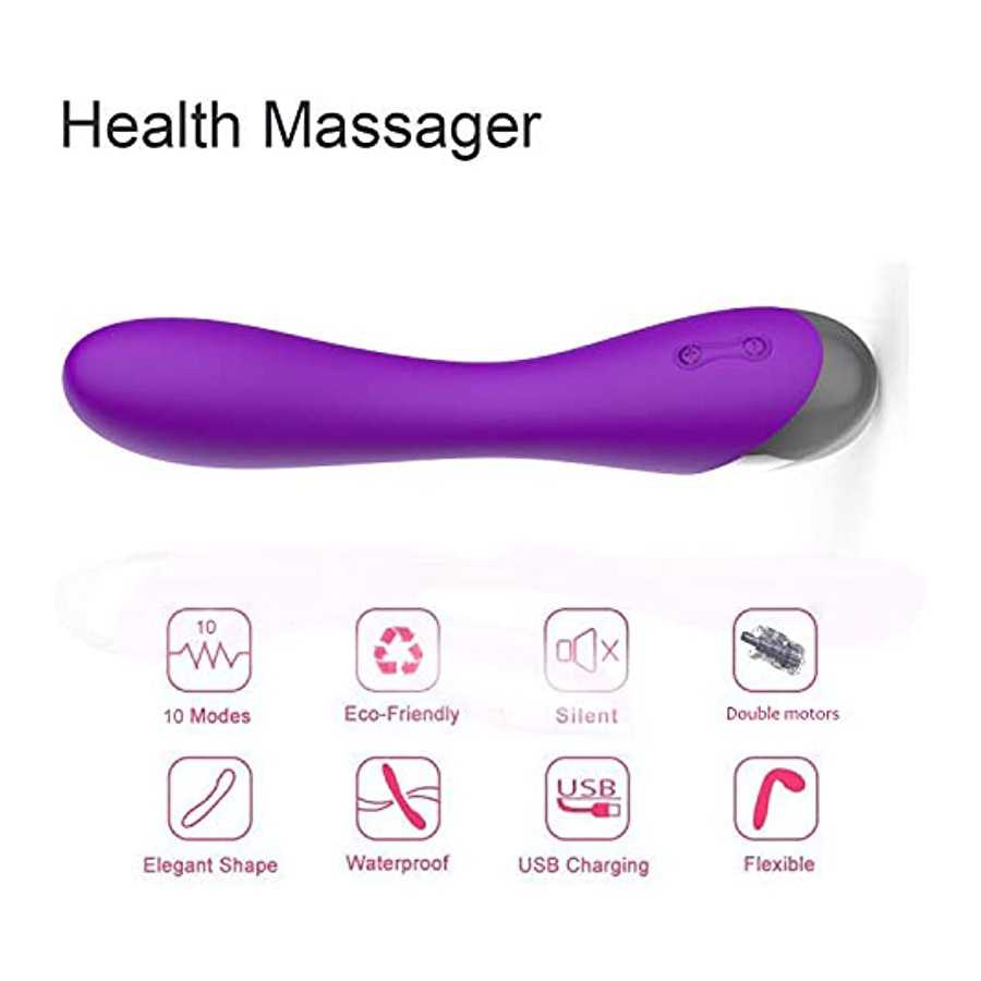 WD2819 Clitoral G-Spot Powerful Purple Vibrator, Clitoral Vibrator,Waterproof Dildo Clit Stimulator with 10 Vibration Modes Soft