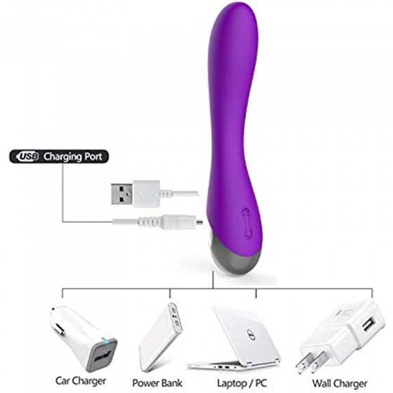 WD2819 Clitoral G-Spot Powerful Purple Vibrator, Clitoral Vibrator,Waterproof Dildo Clit Stimulator with 10 Vibration Modes Soft