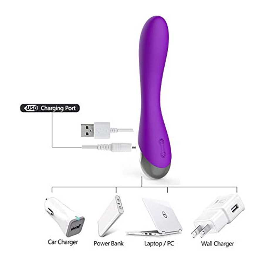 WD2819 Clitoral G-Spot Powerful Purple Vibrator, Clitoral Vibrator,Waterproof Dildo Clit Stimulator with 10 Vibration Modes Soft