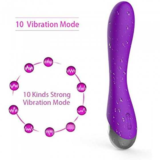 WD2819 Clitoral G-Spot Powerful Purple Vibrator, Clitoral Vibrator,Waterproof Dildo Clit Stimulator with 10 Vibration Modes Soft