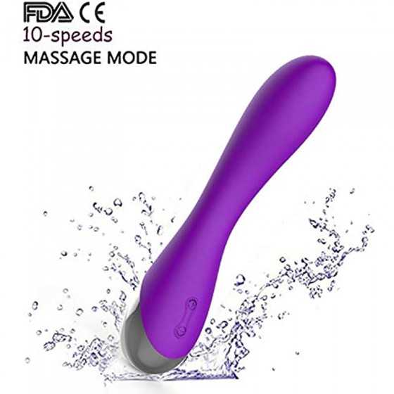 WD2819 Clitoral G-Spot Powerful Purple Vibrator, Clitoral Vibrator,Waterproof Dildo Clit Stimulator with 10 Vibration Modes Soft
