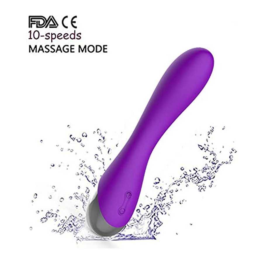 WD2819 Clitoral G-Spot Powerful Purple Vibrator, Clitoral Vibrator,Waterproof Dildo Clit Stimulator with 10 Vibration Modes Soft