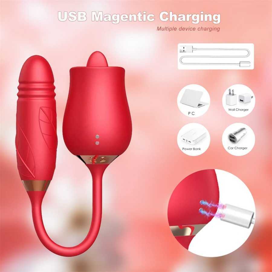 Rose Sex Toy for Woman - Rose Vibrator Pleasure Rose Sex Toy Clit Sucker Adult Sensory Toys Clitoral Stimulator with 10 Vibratin
