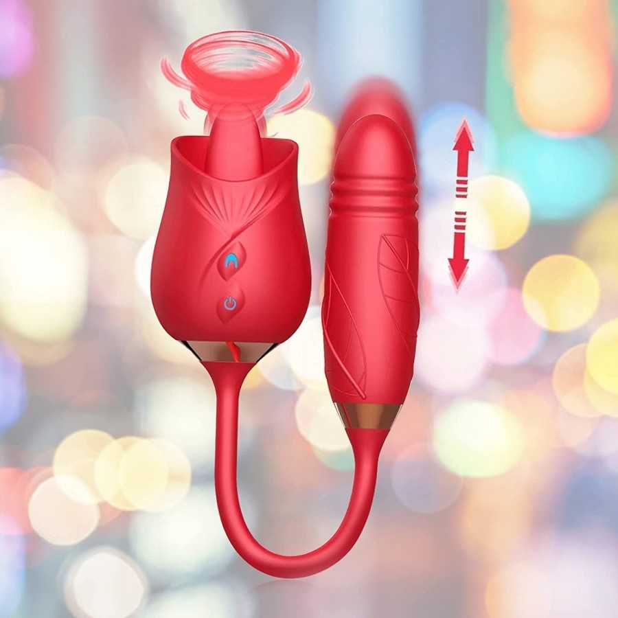 Rose Sex Toy for Woman - Rose Vibrator Pleasure Rose Sex Toy Clit Sucker Adult Sensory Toys Clitoral Stimulator with 10 Vibratin