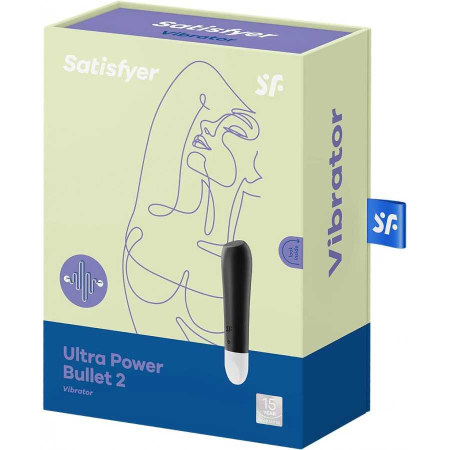 Satisfyer Ultra Power Bullet 2 Mini Bullet Vibrator - Clitoral Stimulator, Personal Massager, Wide Beveled Tip - Portable, Water