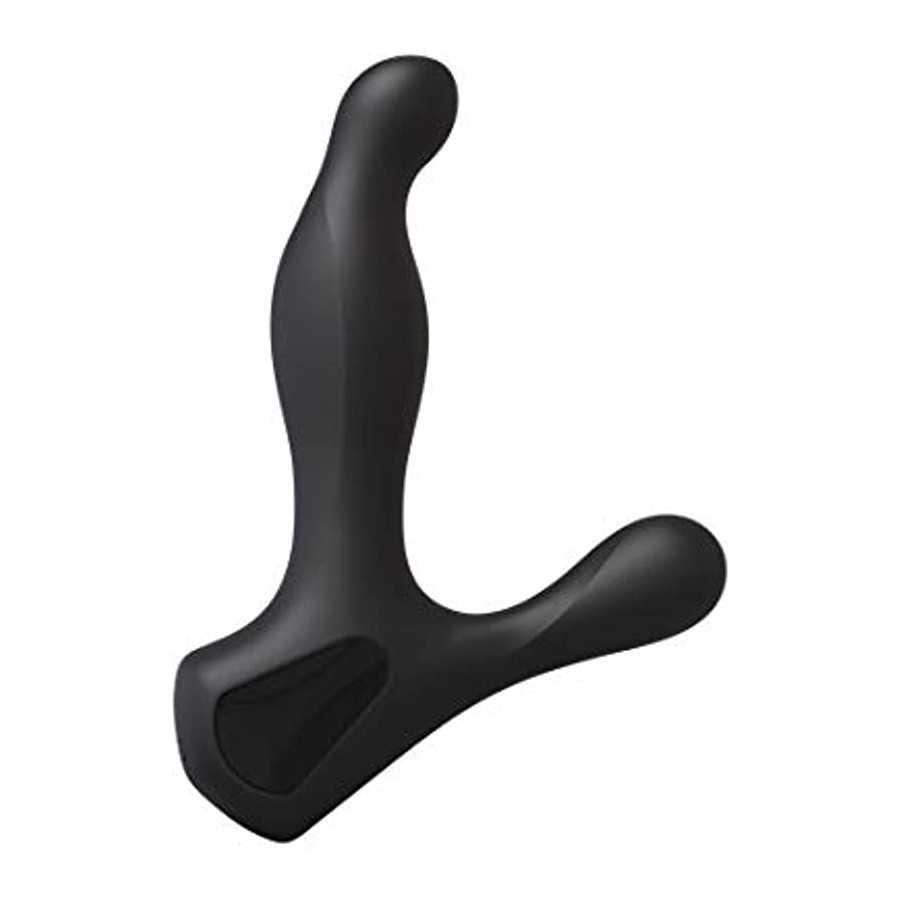 Rechargeable Silicone Prostate Massager - Perineum & Shaft Feature 10 Vibration Functions, Spinning Beads Provide Rimming Sensat