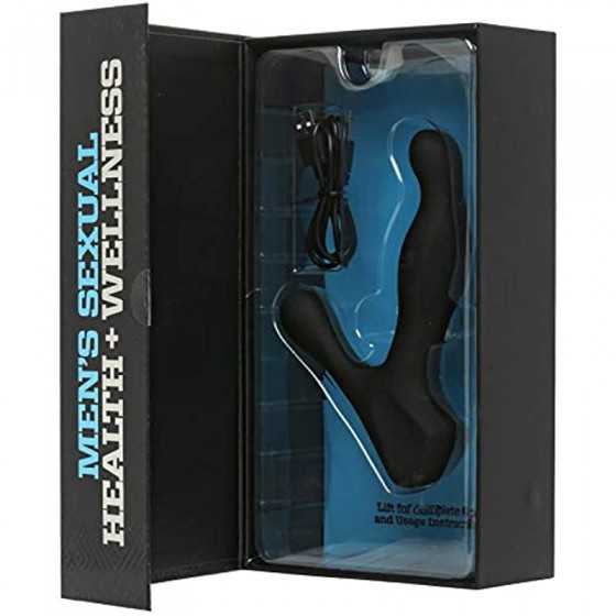 Rechargeable Silicone Prostate Massager - Perineum & Shaft Feature 10 Vibration Functions, Spinning Beads Provide Rimming Sensat