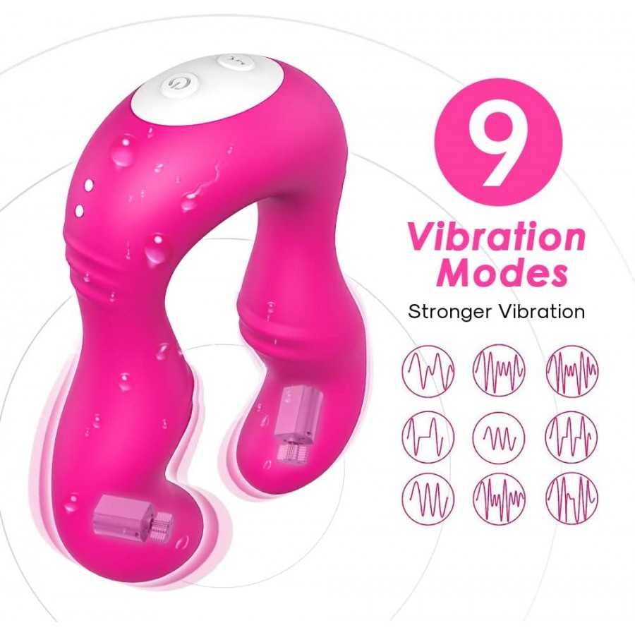 Couple Vibrator, 9 Vibration Modes to Stimulate Female Vaginal Clitoral and Nipples, Waterproof & Rechargeable, AdultSex Toy for