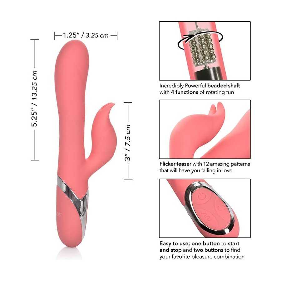 CalExotics Enchanted Bunny Massager - Waterproof Vibrator Toys for Couples - Adult Sex Clitoral G Spot Rabbit Massager - Purple