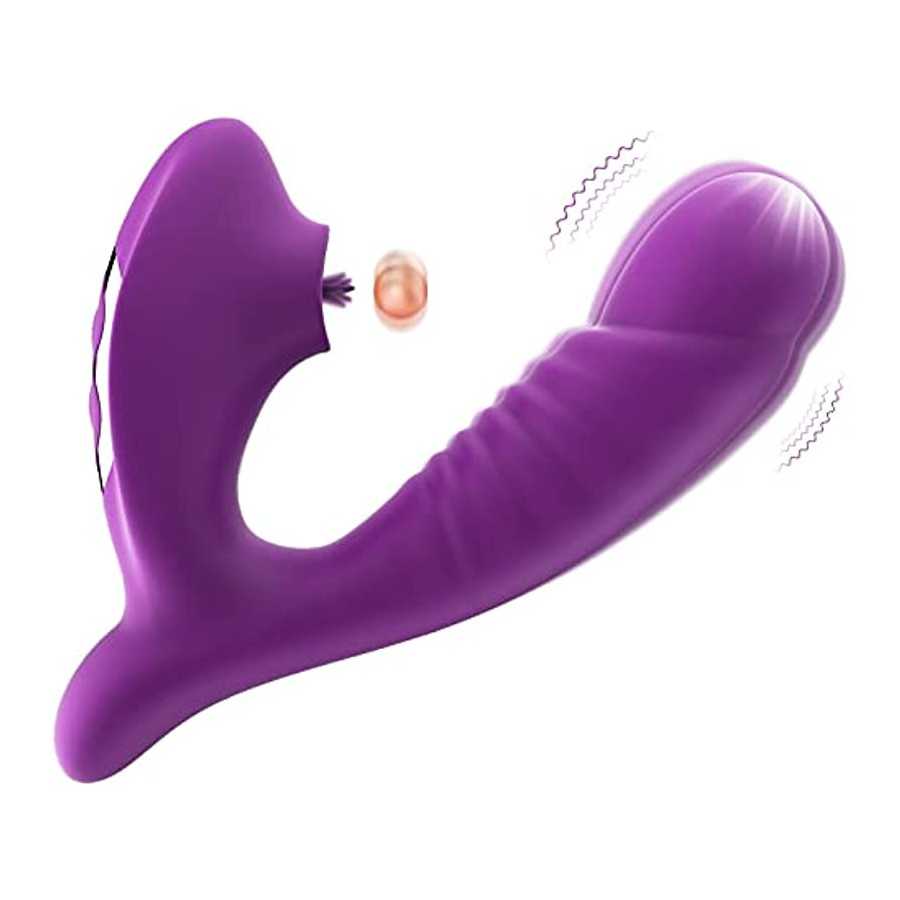 Vibrating Dildo Massager for Adults Pleasure, Thrusting Vibrator Adult Sex Toys, Powerful Clit Licker Vibrator Stimulator with 5