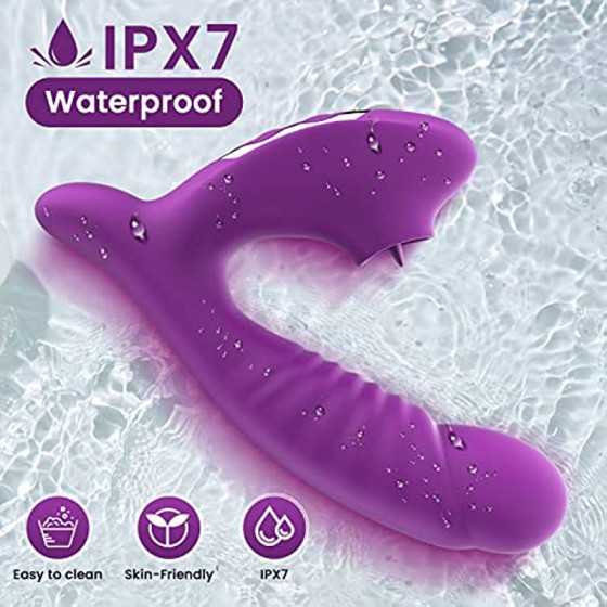 Vibrating Dildo Massager for Adults Pleasure, Thrusting Vibrator Adult Sex Toys, Powerful Clit Licker Vibrator Stimulator with 5