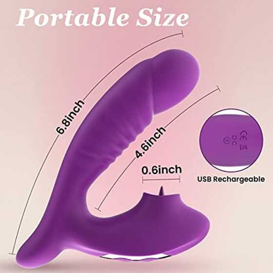 Vibrating Dildo Massager for Adults Pleasure, Thrusting Vibrator Adult Sex Toys, Powerful Clit Licker Vibrator Stimulator with 5