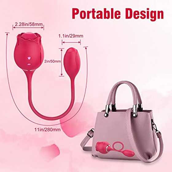 Rose Vibrator Toy for Women, Rose Clitoral Toy G-spot Vibrator Toy, 2 in 1 Clitoral Stimulator with 10 Modes Sex Toy, Nipple Sti