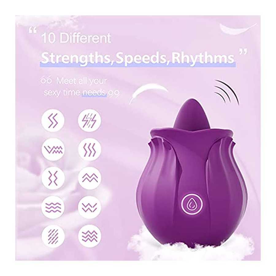 Rose Sex Stimulator for Women Pleasure, Rose Sex Toy for Woman with 10 Vibrating Modes, G spot Vibrator Clitoral Nipple Stimulat