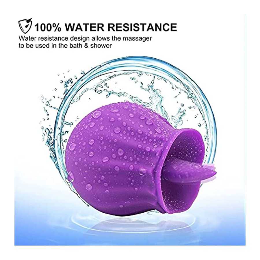 Rose Tongue Licker Rose Shape Rechargeable Female Adult Toy, Power Tongue Aspirator & Tongue Licker 10 Mode Suction Cup G Suck T