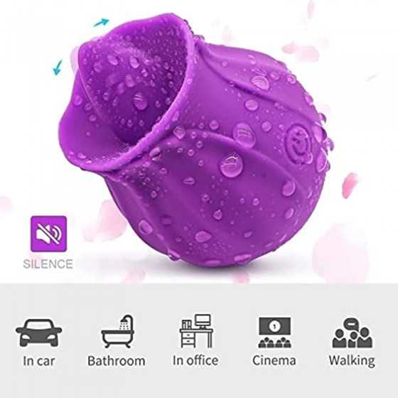 Rose Tongue Licker Rose Shape Rechargeable Female Adult Toy, Power Tongue Aspirator & Tongue Licker 10 Mode Suction Cup G Suck T